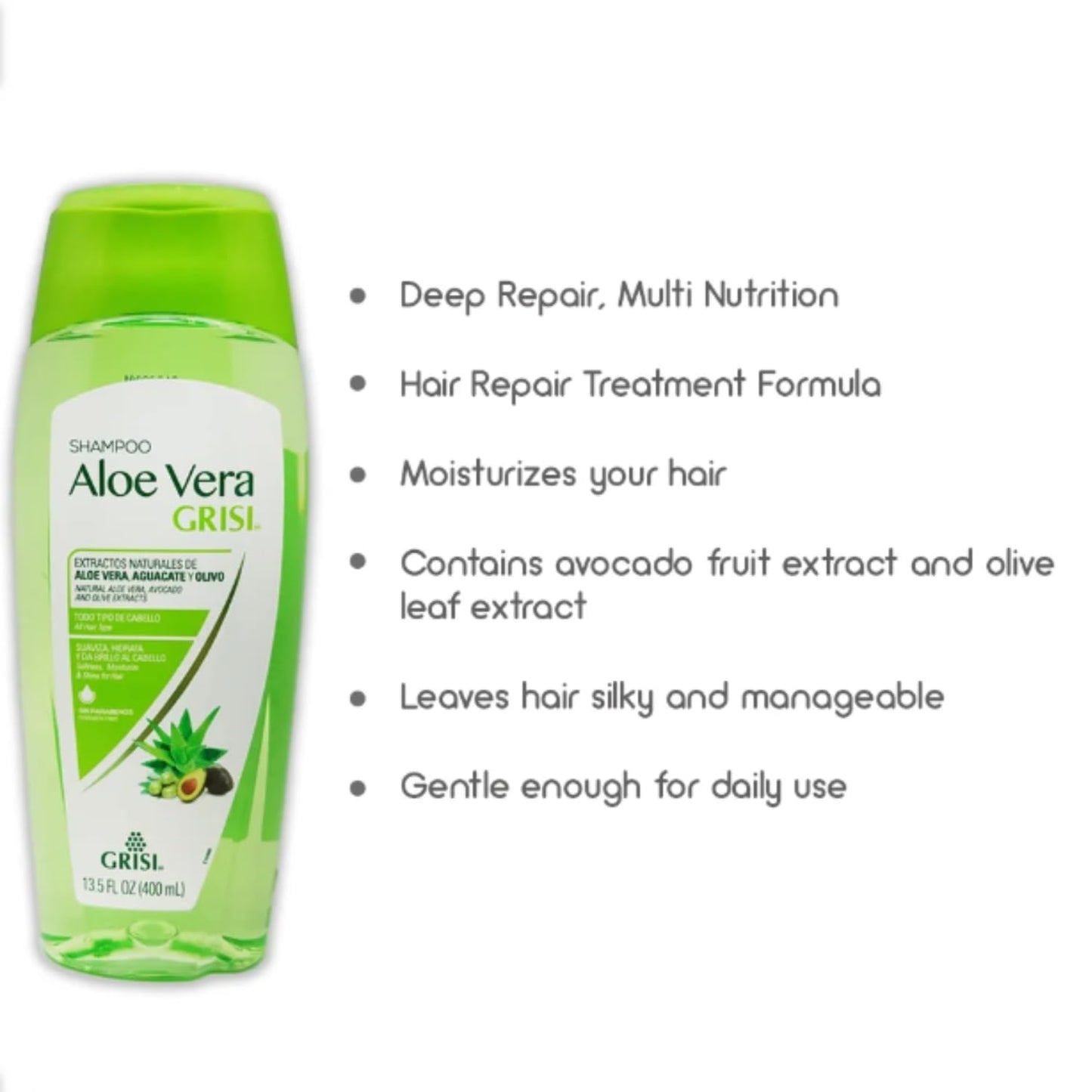 Aloe Vera Moisturizing Shampoo | Paraben-Free | 13.5 Fl Oz | 2-Pack