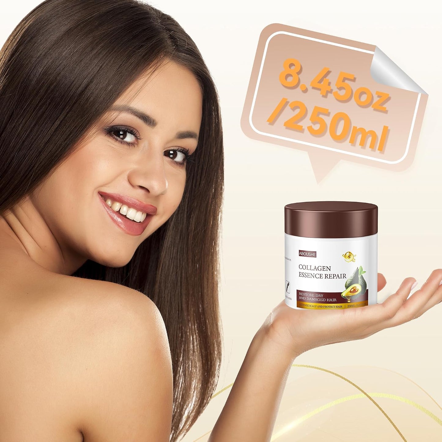 Revitalize Your Hair with Our Collagen Hair Mask - Deep Conditioning Treatment for All Hair Types, Infused with Argan Oil and Keratin, 8.45 Oz