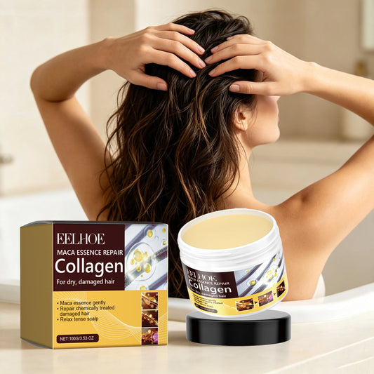 Collagen Hair Mask Reduce Dryness Nourishing Repair Damaged Hair Restore Hair Shine Anti-Frizzing Smooth Hair Care Mask