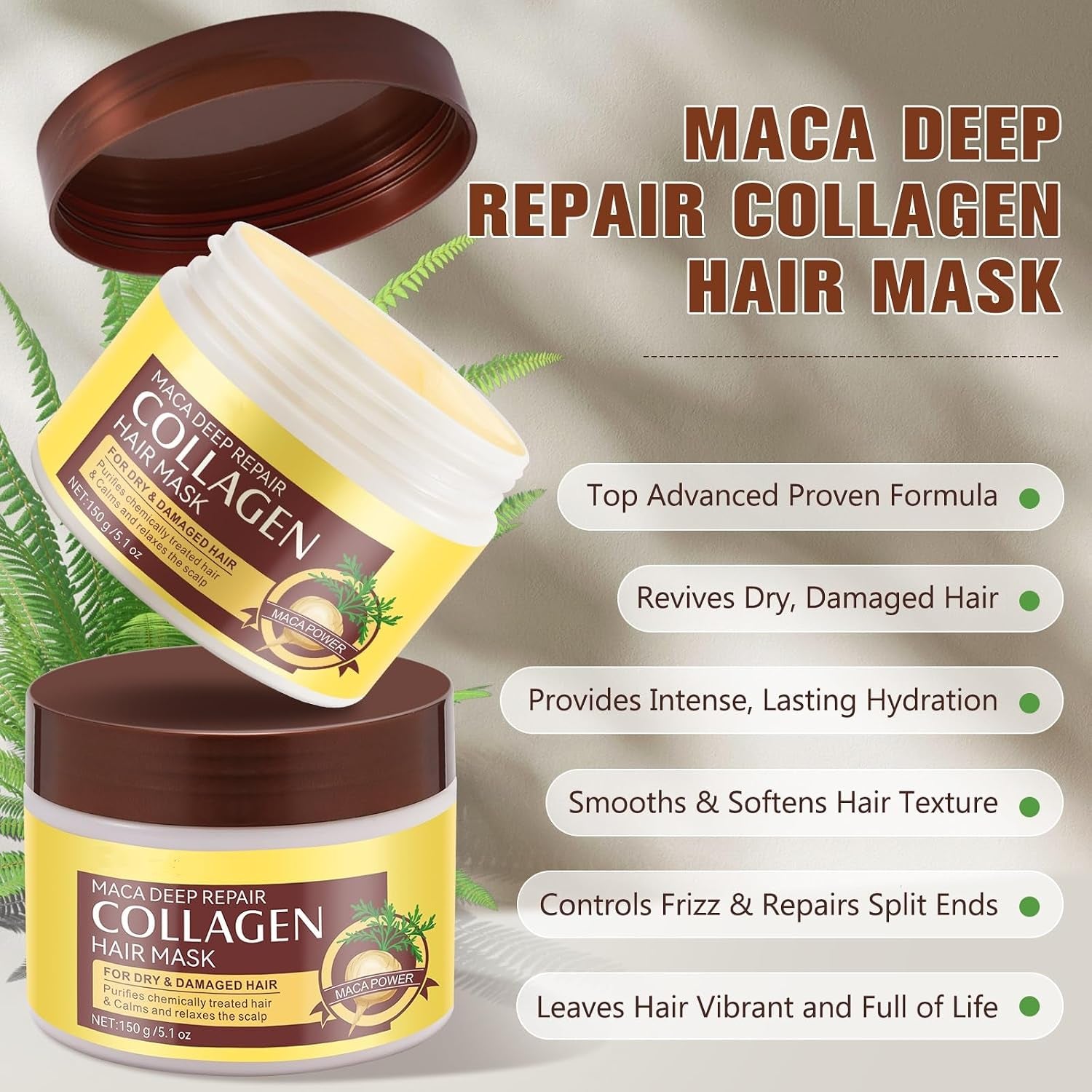 Revitalize Your Hair with Our Deep Repair Collagen Hair Mask - Ultimate Hydration & Nourishment for Dry, Damaged Strands - 150ml