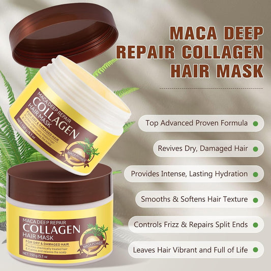 Revitalize Your Hair with Our Deep Repair Collagen Hair Mask - Ultimate Hydration & Nourishment for Dry, Damaged Strands - 150ml