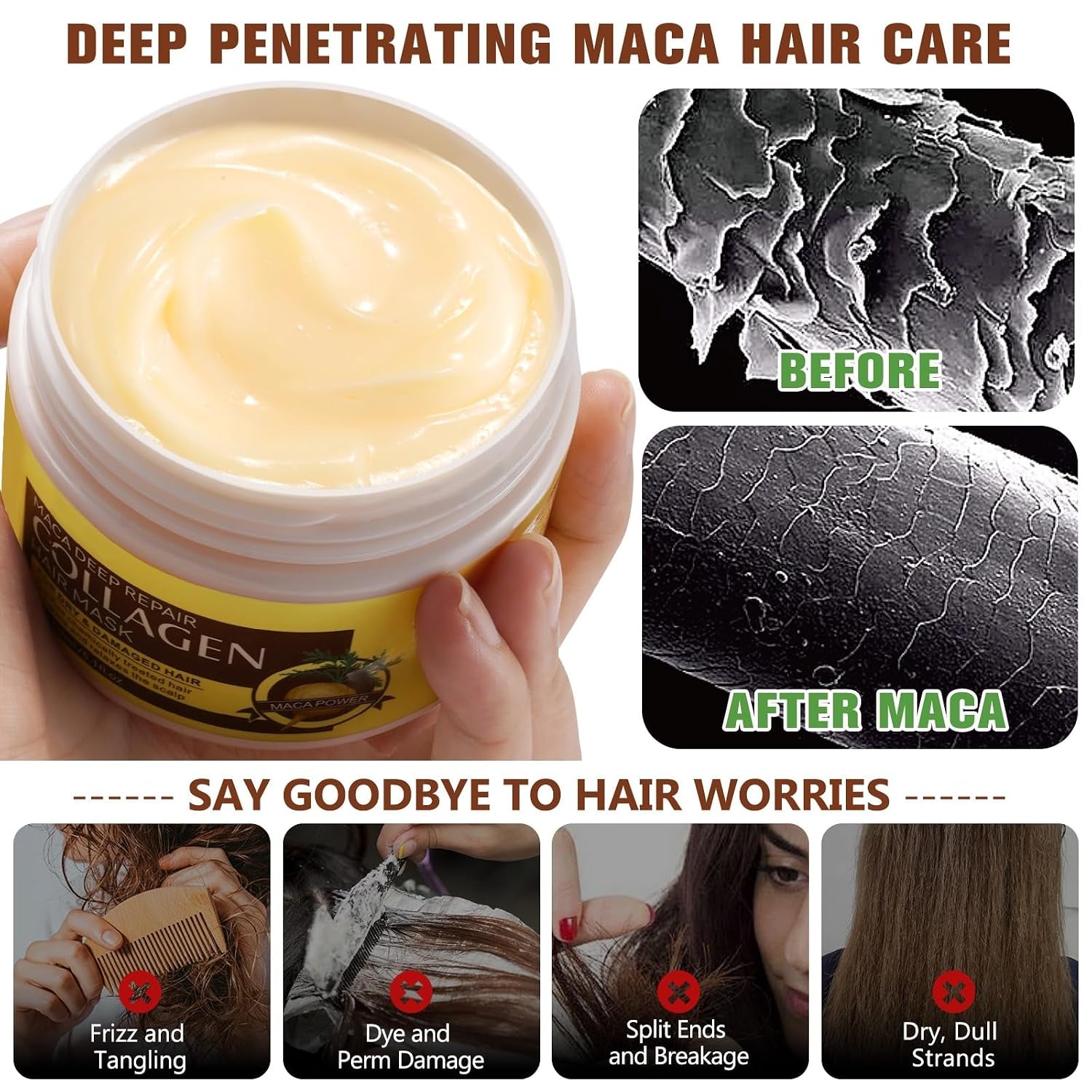 Revitalize Your Hair with Our Deep Repair Collagen Hair Mask - Ultimate Hydration & Nourishment for Dry, Damaged Strands - 150ml
