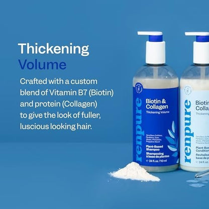 Renpure Biotin & Collagen Thickening Shampoo 24Oz Hair Volume & Strength