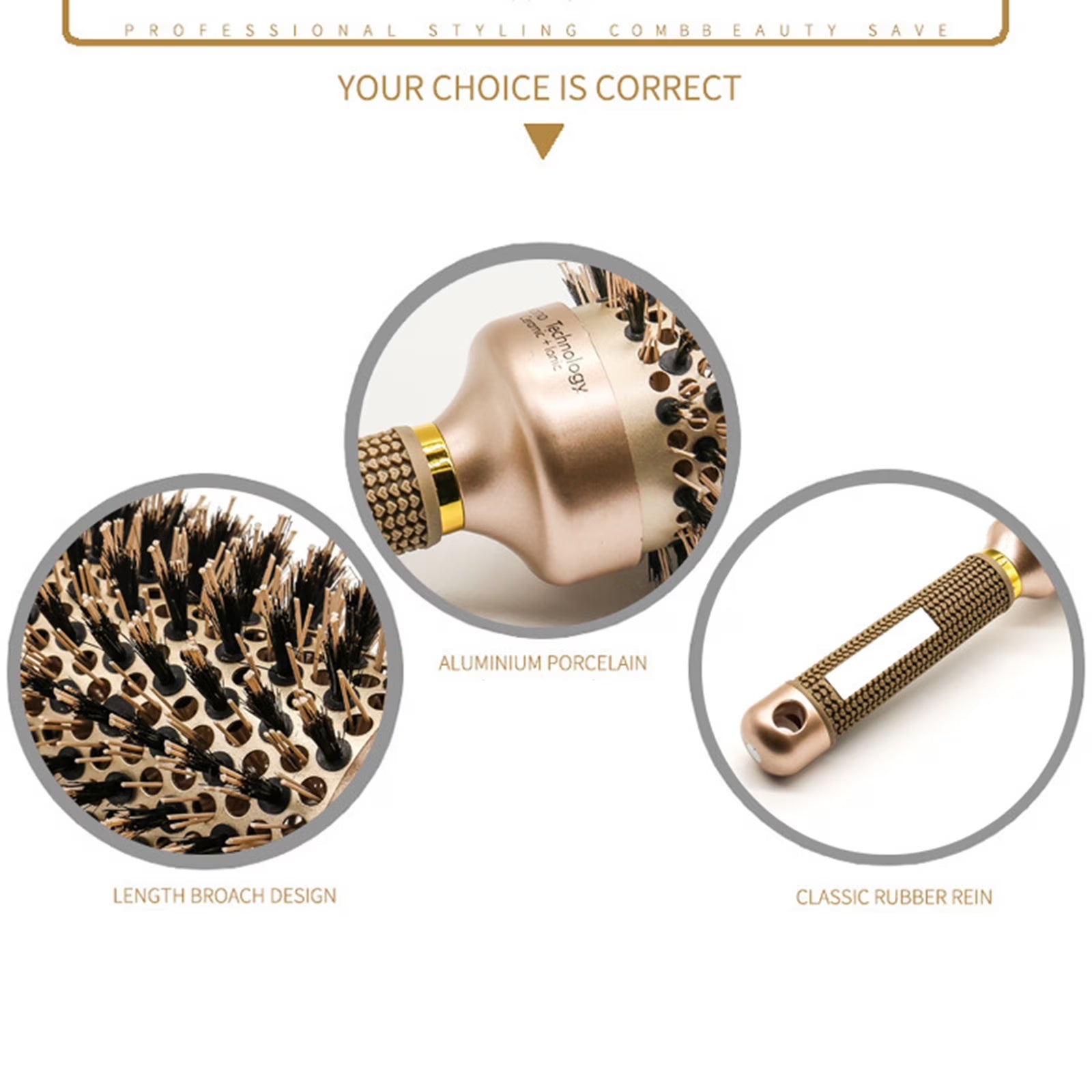 2 Inch round Hair Brush for Blow Drying, Boar Bristles Nano Thermal Ceramic & Ionic Tech & Anti-Static, for Curling, Straightening, Add Volume & Shine