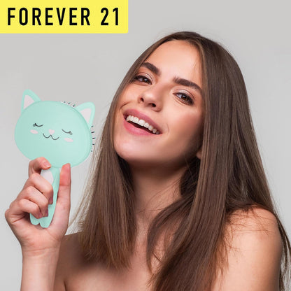 1Pc Cute Animal Character Hairbrush, Comfort & Control (KITTY) | Cushion Hair Brush W/Gentle Bristles, Cushion Base, and Animal Ears