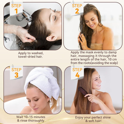 Revitalize Your Hair with Our Collagen Hair Mask - Deep Conditioning Treatment for All Hair Types, Infused with Argan Oil and Keratin, 8.45 Oz
