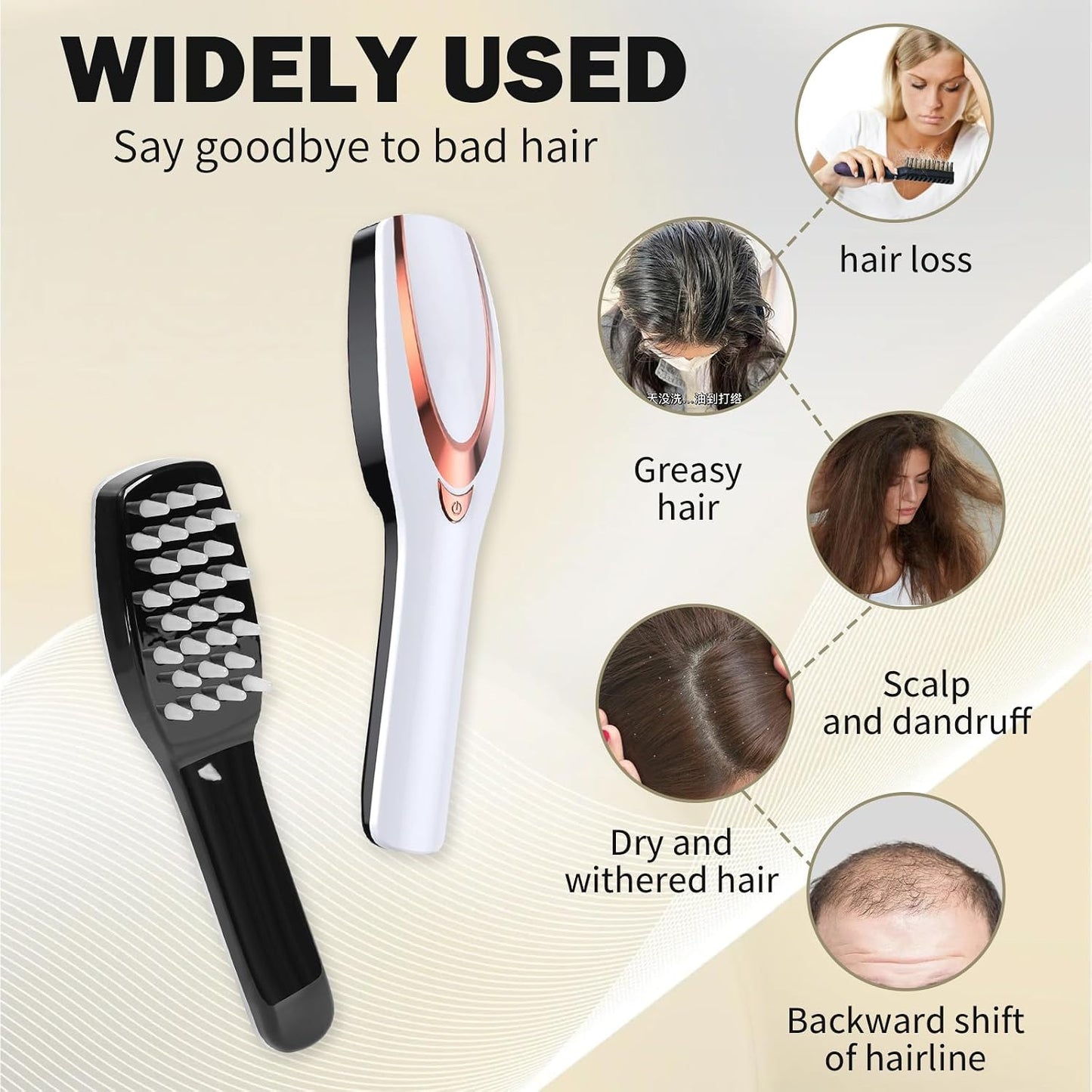 Scalp Massager, Electric Scalp Massage Brush, Hair Massage Brush, Electrichead Scratcher, Masssage Comb with Soft Rubber.