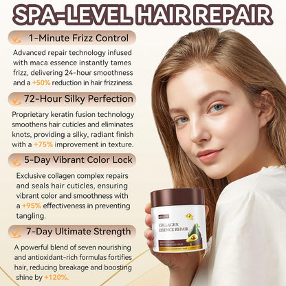Revitalize Your Hair with Our Collagen Hair Mask - Deep Conditioning Treatment for All Hair Types, Infused with Argan Oil and Keratin, 8.45 Oz