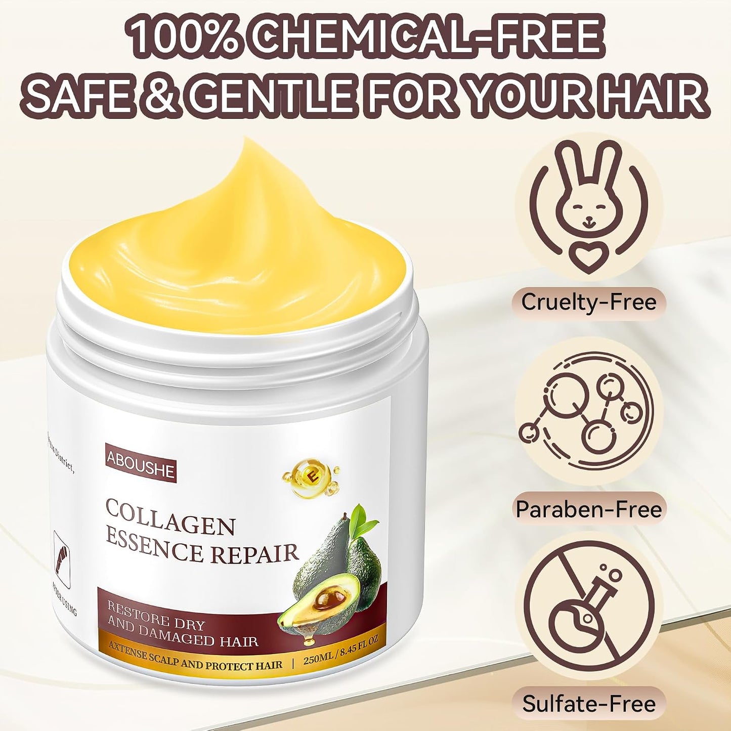 Revitalize Your Hair with Our Collagen Hair Mask - Deep Conditioning Treatment for All Hair Types, Infused with Argan Oil and Keratin, 8.45 Oz