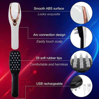 Scalp Massager, Electric Scalp Massage Brush, Hair Massage Brush, Electrichead Scratcher, Masssage Comb with Soft Rubber.