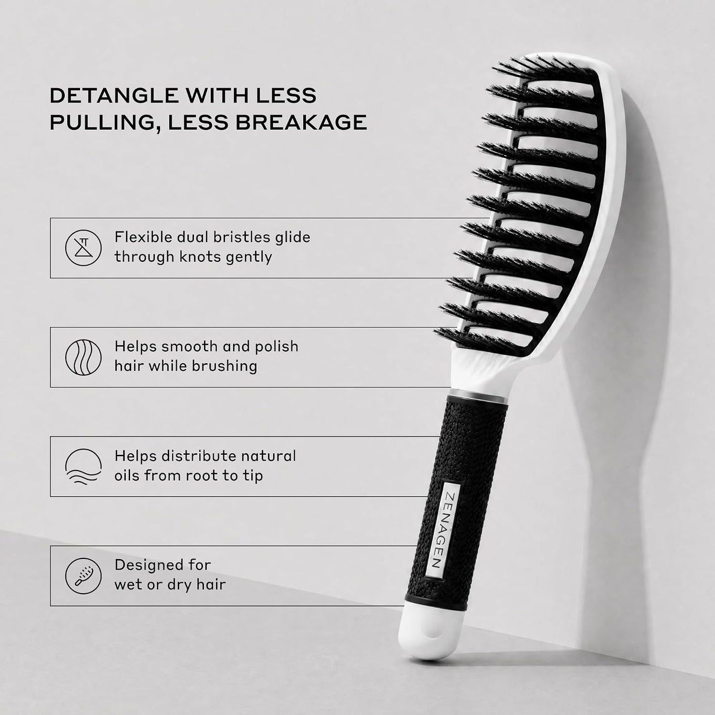 Zenagen Zen Brush | Detangles, Reduces Hair Breakage
