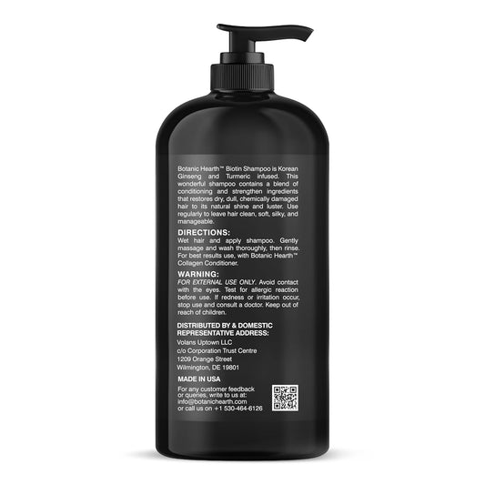 Biotin Shampoo - 16 Fl. Oz | | Infused with Korean Ginseng & Turmeric for Stronger, Thicker | Looking Hair | Sulfate & Paraben Free