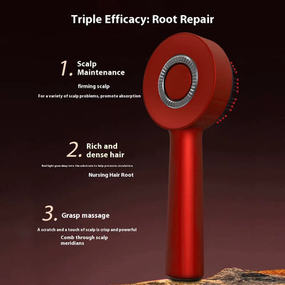 Electric Vibration Massage Comb Hair Care Brush Scalp Oil Applicator 630Nm Red Light Therapy Hair Follicle Growth Comb anti Loss