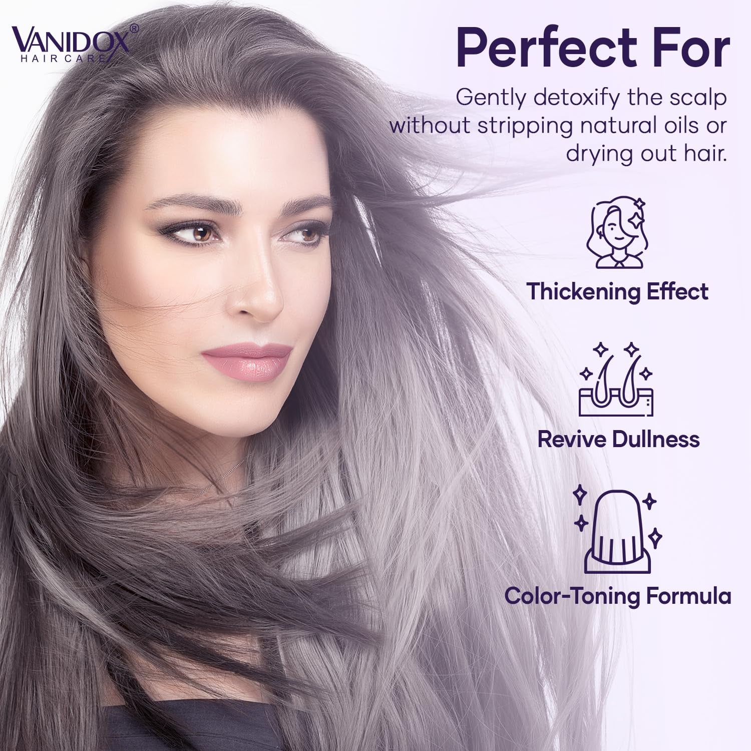 Brass Toning Purple Shampoo for Grey and Silver Hair, Infused with Purple Pigment, Sulfate Free Shampoo for Gray and Silver Hair (16 Fl Oz)