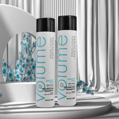 - Volumizing Shampoo for Fine Hair with Keratin, Collagen and Organic Oils, Sulfate Free, 10 Oz