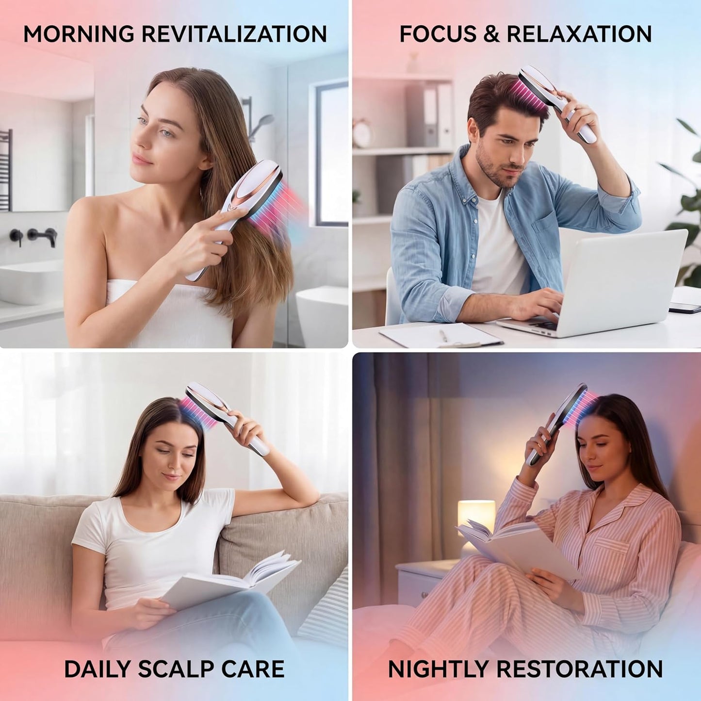 Scalp Massager, Electric Scalp Massage Brush, Hair Massage Brush, Electrichead Scratcher, Masssage Comb with Soft Rubber.