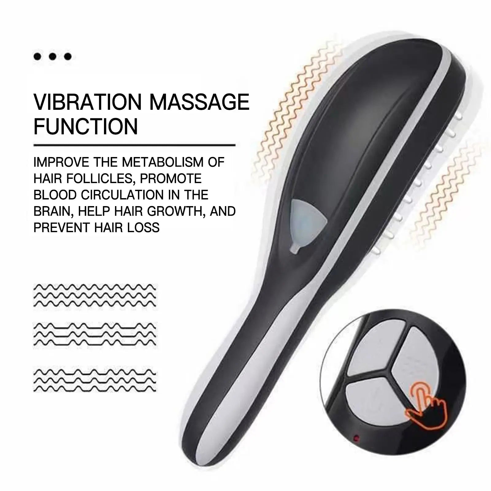 Electric Massage Hair Brush for Hair Growth 3 in 1 anti Hair Loss Scalp Massager with Steam and Oil Diffuser 3 Speed Settings
