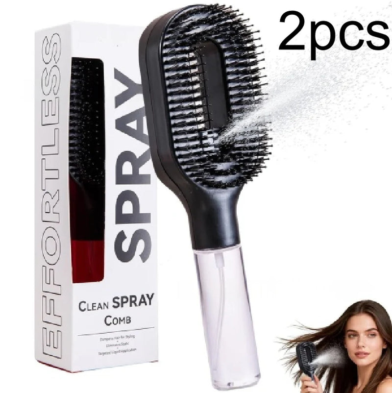 2In1 Sprayer Comb Detangling Scalp Massage Hairbrush with Spray Bottle Essential Oil Water Mist Spray Brush Anti-Static Summer