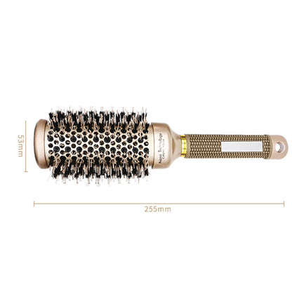 2 Inch round Hair Brush for Blow Drying, Boar Bristles Nano Thermal Ceramic & Ionic Tech & Anti-Static, for Curling, Straightening, Add Volume & Shine