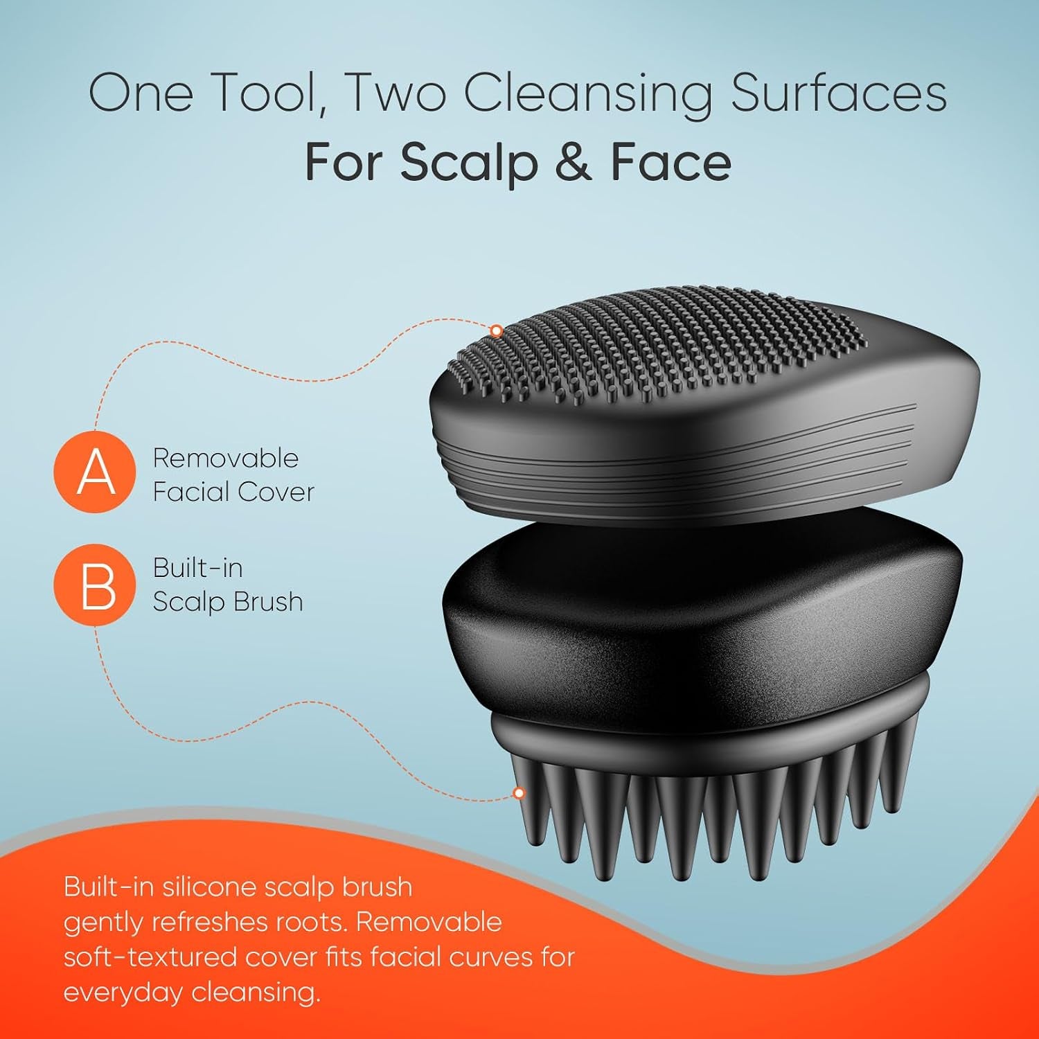 Sonic Vibrating Scalp Massager Shampoo Brush – Electric Silicone Hair Scrubber for Deep Scalp Cleansing, Dandruff Removal, Rich Foam & Relaxing Massage, Wet & Dry Use, USB-C Charging