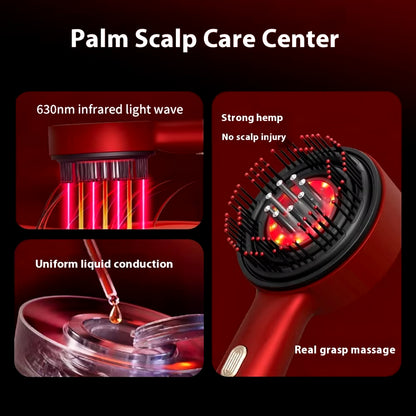 Electric Vibration Massage Comb Hair Care Brush Scalp Oil Applicator 630Nm Red Light Therapy Hair Follicle Growth Comb anti Loss