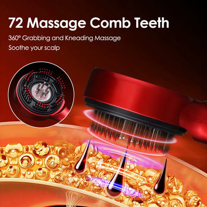 Electric Vibration Massage Comb Hair Care Brush Scalp Oil Applicator 630Nm Red Light Therapy Hair Follicle Growth Comb anti Loss