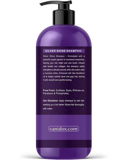 Brass Toning Purple Shampoo for Grey and Silver Hair, Infused with Purple Pigment, Sulfate Free Shampoo for Gray and Silver Hair (16 Fl Oz)